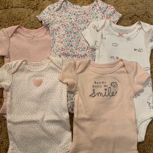 5 Carter's girl Onesies bundle